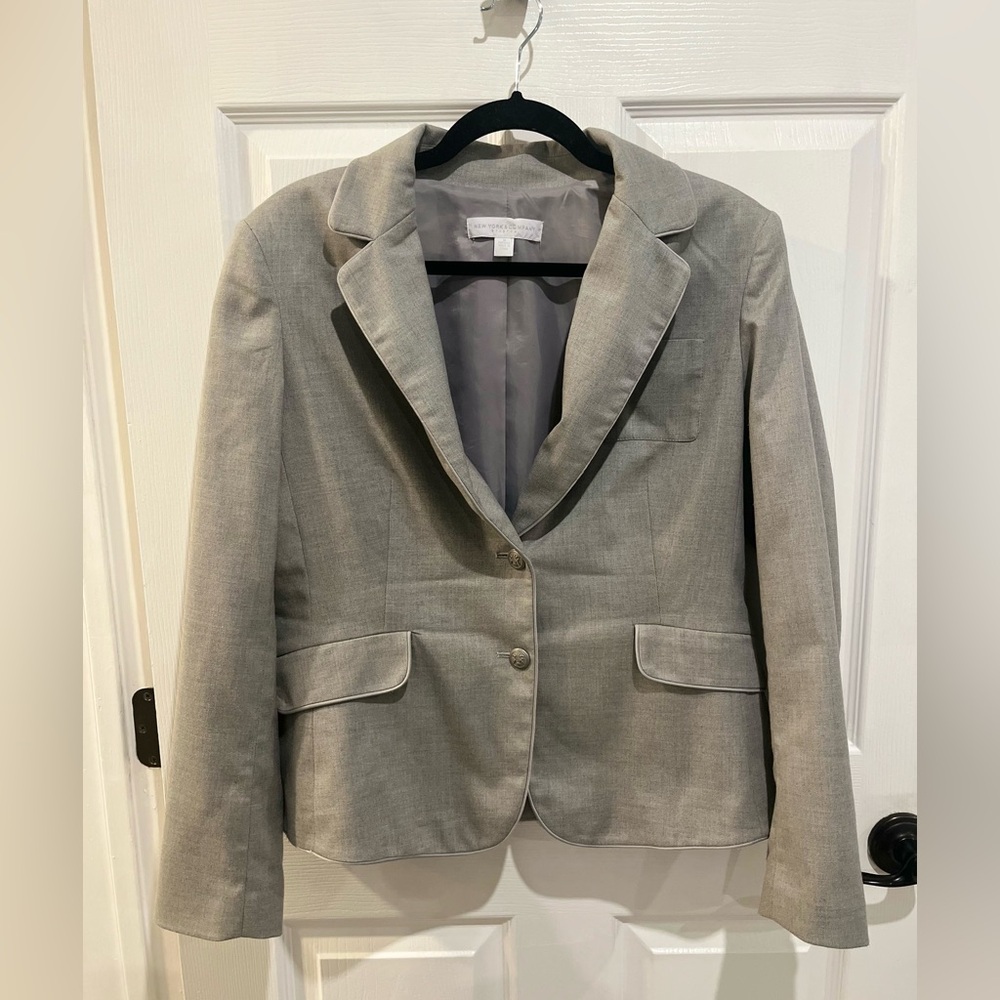 New York & Company Gray Stretch blazer, Size 14